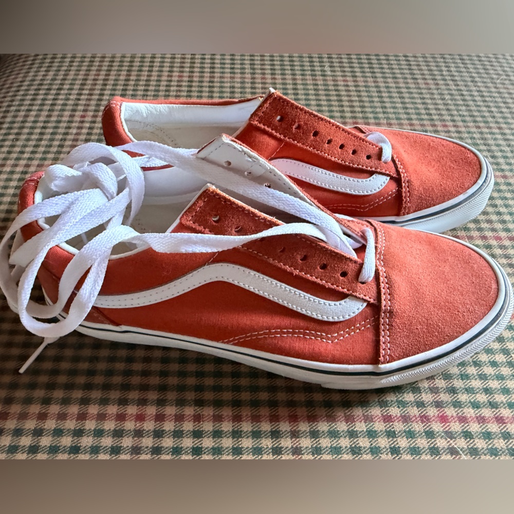 Vans Rust and White Canvas Shoes